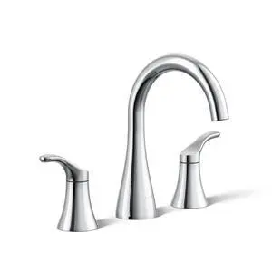 K-27390-4-CP Simplice® Widespread Bathroom Sink Faucet, Bathroom Faucets with Two Lever Handles and Clicker Drain, 1.2 GPM, Polished Chrome K-27390-4-CP Simplice® Widespread Bathroom Sink Faucet, Bathroom Faucets with Two Lever Handles and Clicker Drain, 1.2 GPM, Polished Chrome