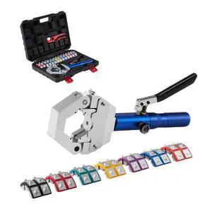 Hydraulic Hose Crimper, Hydra-Krimp AC Hose Crimper Kit with 7 Dies Snap-On, Integral Manual Hydraulic A/C Hoses Crimping Tool for Automotive & Air Conditioning Repair - with Carrying Case Hydraulic Hose Crimper, Hydra-Krimp AC Hose Crimper Kit with 7 Dies Snap-On, Integral Manual Hydraulic A/C Hoses Crimping Tool for Automotive & Air Conditioning Repair - with Carrying Case