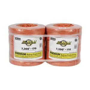 Bridon Black Gold Orange Hay Baling Twine, 170 Pound Knot Strength and 7,200 Foot Length, 2 3,600 Foot Spools, Crop Baling, Christmas Tree wrap (4) Bridon Black Gold Orange Hay Baling Twine, 170 Pound Knot Strength and 7,200 Foot Length, 2 3,600 Foot Spools, Crop Baling, Christmas Tree wrap (4)