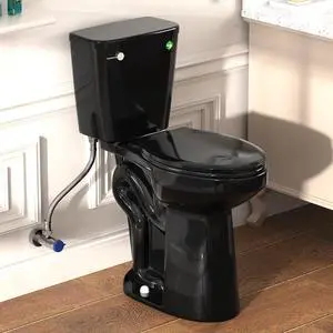 Black Tall Toilet 21 Inch Extra Tall Toilets for Elderly with Siphon Flush 1.28GPF & Comfort Height Seat, High Toilet for Seniors & Tall Person-Rough in 12 Inch Black Tall Toilet 21 Inch Extra Tall Toilets for Elderly with Siphon Flush 1.28GPF & Comfort Height Seat, High Toilet for Seniors & Tall Person-Rough in 12 Inch