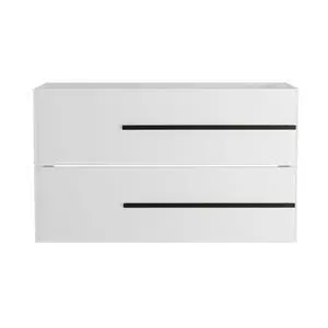 36 inch Floating Bathroom Vanity Without Sink, Space Saving Fluted Design for Small Bathrooms, Soft Closing Drawers & Black Handles White 36 inch Floating Bathroom Vanity Without Sink, Space Saving Fluted Design for Small Bathrooms, Soft Closing Drawers & Black Handles White