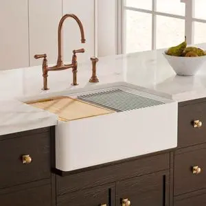 Farmhouse Sink 30 Inch, 30"W x 20"D White Kitchen Workstation Sinks, Fireclay Single Bowl Kitchen Farm Sink with Drying Rack, Cutting Board and Drain Strainer Farmhouse Sink 30 Inch, 30"W x 20"D White Kitchen Workstation Sinks, Fireclay Single Bowl Kitchen Farm Sink with Drying Rack, Cutting Board and Drain Strainer