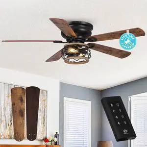 Flush Mount Ceiling Fans with Lights and Remote, 48 Inch Farmhouse Ceiling Fan for Bedroom Living Room, Black Low Profile Outdoor Ceiling Fans for Patios, 3-Speed AC Motor, Reversible Airflow, Timer Flush Mount Ceiling Fans with Lights and Remote, 48 Inch Farmhouse Ceiling Fan for Bedroom Living Room, Black Low Profile Outdoor Ceiling Fans for Patios, 3-Speed AC Motor, Reversible Airflow, Timer