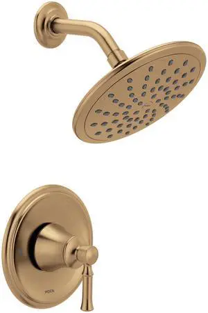 Dartmoor Bronzed Gold Shower System with Rain Shower Showerhead and Handle, Valve Required, T2282EPBZG Dartmoor Bronzed Gold Shower System with Rain Shower Showerhead and Handle, Valve Required, T2282EPBZG