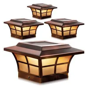 SL086 Plated Prestige Solar Post Cap, 6" x 6", Copper (4) SL086 Plated Prestige Solar Post Cap, 6" x 6", Copper (4)