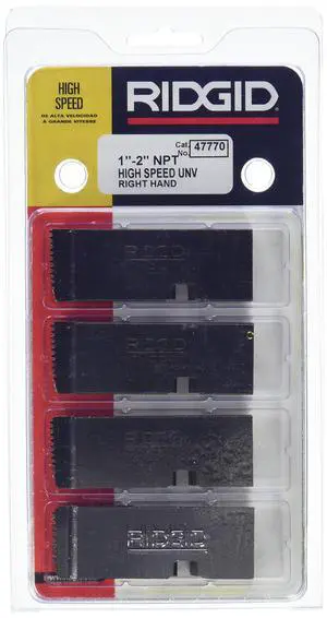 47770 Threading Machine Dies, Right-Handed High-Speed NPT Pipe Dies with Nominal Pipe Size of 1-Inch to 2-Inch, Compatible with Universal Die Heads 47770 Threading Machine Dies, Right-Handed High-Speed NPT Pipe Dies with Nominal Pipe Size of 1-Inch to 2-Inch, Compatible with Universal Die Heads