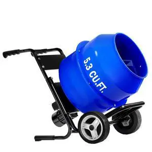 Electric Cement Mixer, 5.3 Cu.Ft. 750W 1HP Portable Drum Concrete Mixer Machine with Wheels & Stand Steel for Stucco, Mortar, Feed Mixing, Ideal for Construction & Farm Use, Blue Electric Cement Mixer, 5.3 Cu.Ft. 750W 1HP Portable Drum Concrete Mixer Machine with Wheels & Stand Steel for Stucco, Mortar, Feed Mixing, Ideal for Construction & Farm Use, Blue