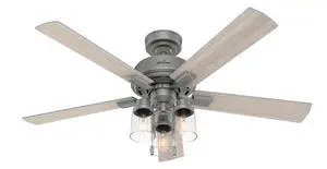 52 inch Indoor Ceiling Fan with LED Lights - Ceiling Fan with Pull Chain, For Bedroom, Living Room, or Kitchen, Standard Mount, No Remote, 5 Blades - Hartland 50651, Matte Silver 52 inch Indoor Ceiling Fan with LED Lights - Ceiling Fan with Pull Chain, For Bedroom, Living Room, or Kitchen, Standard Mount, No Remote, 5 Blades - Hartland 50651, Matte Silver