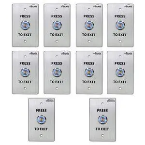 10 Pack FPC-7500 VIS-7001 Indoor Outdoor Weather Waterproof IP65 Stainless Steel Door Bell Type Round Request To Exit Button Standard Size Door Access Control with LED Light NC COM NO Outputs 10 Pack FPC-7500 VIS-7001 Indoor Outdoor Weather Waterproof IP65 Stainless Steel Door Bell Type Round Request To Exit Button Standard Size Door Access Control with LED Light NC COM NO Outputs