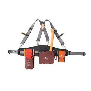 Leather Tool Belt with Suspenders Kit, Logging & Gardening Utility Belt with First Aid and Accessory Pouches for Arborists, Landscapers & Forestry Work, Waist 30-52 Leather Tool Belt with Suspenders Kit, Logging & Gardening Utility Belt with First Aid and Accessory Pouches for Arborists, Landscapers & Forestry Work, Waist 30-52