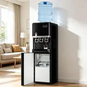 4-in-1 Water Dispenser with Ice Maker, Hot & Cold & Room Temperature Top Loading Water Cooler with Fast Ice Making, Child Lock, 5 Gallon Bottles, for Home and Office 4-in-1 Water Dispenser with Ice Maker, Hot & Cold & Room Temperature Top Loading Water Cooler with Fast Ice Making, Child Lock, 5 Gallon Bottles, for Home and Office