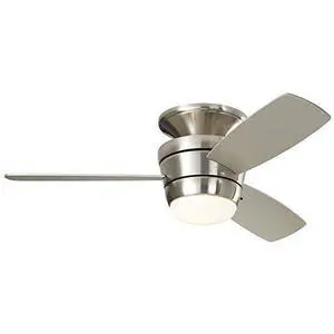 Mazon 44-in Brushed Nickel Flush Mount Indoor Ceiling Fan with Light Kit and Remote (3-Blade) Mazon 44-in Brushed Nickel Flush Mount Indoor Ceiling Fan with Light Kit and Remote (3-Blade)