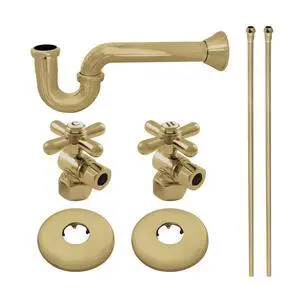 KPK207 Gourmet Scape Plumbing Supply Kit with 1-1/2" P-Trap - 1/2" IPS Inlet x 3/8" Comp Oulet, Brushed Brass KPK207 Gourmet Scape Plumbing Supply Kit with 1-1/2" P-Trap - 1/2" IPS Inlet x 3/8" Comp Oulet, Brushed Brass