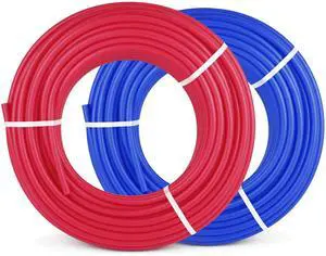 PEX-B Pipe 2 Rolls of 1/2 Inch X 300 Feet,Oxygen Barrier Flexible Pipe Tubing,Red&Blue for Hydronic Radiant EVOH Floor Heating, Water Plumbing Applications with Cutter& Clamps PEX-B Pipe 2 Rolls of 1/2 Inch X 300 Feet,Oxygen Barrier Flexible Pipe Tubing,Red&Blue for Hydronic Radiant EVOH Floor Heating, Water Plumbing Applications with Cutter& Clamps