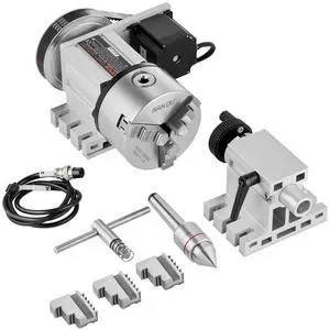Dividing Head, K11-100mm 3-Jaw Chuck, CNC Router Milling Machine Rotational Axis 4th Axis A Axis Indexing Head, 2.6"/65 mm Center Height MT2 Tailstock 6:1 Gear Ratio, Universal for Engraving Dividing Head, K11-100mm 3-Jaw Chuck, CNC Router Milling Machine Rotational Axis 4th Axis A Axis Indexing Head, 2.6"/65 mm Center Height MT2 Tailstock 6:1 Gear Ratio, Universal for Engraving