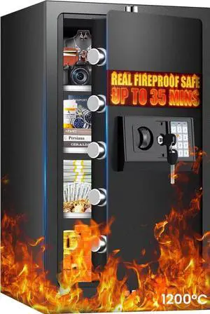 Safe for Home,7.5 Extra Large Safe Box with Digital Keypad, Heavy Duty Fire Resistant Safe for Documents, Cash, Jewelry & Valuables Safe for Home,7.5 Extra Large Safe Box with Digital Keypad, Heavy Duty Fire Resistant Safe for Documents, Cash, Jewelry & Valuables