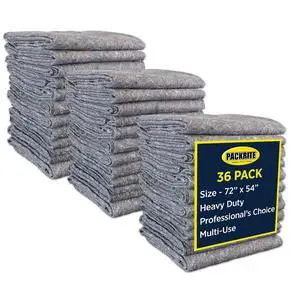 Padded XL Moving Blankets, 36 Pack, Heavy Duty, Eco-Friendly Pads for Packing & Furniture Protection Padded XL Moving Blankets, 36 Pack, Heavy Duty, Eco-Friendly Pads for Packing & Furniture Protection
