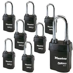 Eight (8) High Security Pro Series Padlocks w/16 Keys, 6121NKALJ-8 w/BumpStop Technology Eight (8) High Security Pro Series Padlocks w/16 Keys, 6121NKALJ-8 w/BumpStop Technology