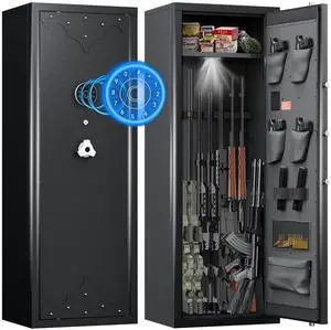 12-15 Rifle Gun Safe, Home Safes for Rifles and Pistols, Large Unassembled Rifle Safe with 3 Removable Gun Racks, Digital Gun Cabinet with 4 Pistol Pockets 12-15 Rifle Gun Safe, Home Safes for Rifles and Pistols, Large Unassembled Rifle Safe with 3 Removable Gun Racks, Digital Gun Cabinet with 4 Pistol Pockets