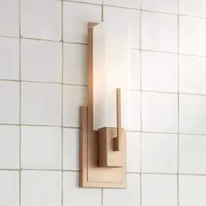 Midtown Modern Wall Sconce Lighting Burnished Brass Hardwired 15" High Fixture Rectangular White Glass for Bedroom Bathroom Bedside Living Room Home Hallway Dining Kitchen Midtown Modern Wall Sconce Lighting Burnished Brass Hardwired 15" High Fixture Rectangular White Glass for Bedroom Bathroom Bedside Living Room Home Hallway Dining Kitchen