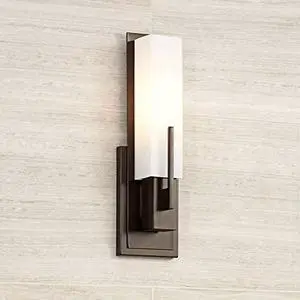 Midtown Modern Wall Light Sconce Bronze Hardwired 4 1/2" Fixture Opal White Glass Rectangular Shade for Bedroom Bedside Bathroom Vanity Living Room Hallway Dining House Kitchen Midtown Modern Wall Light Sconce Bronze Hardwired 4 1/2" Fixture Opal White Glass Rectangular Shade for Bedroom Bedside Bathroom Vanity Living Room Hallway Dining House Kitchen