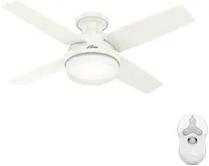 44 inch Outdoor or Indoor Ceiling Fan with LED Light and Remote Control - Low Profile Mount Ceiling Fan, 4 Blades, For Patio, Porch, Garage, or Living Room, Quiet - Dempsey 50399, Fresh White 44 inch Outdoor or Indoor Ceiling Fan with LED Light and Remote Control - Low Profile Mount Ceiling Fan, 4 Blades, For Patio, Porch, Garage, or Living Room, Quiet - Dempsey 50399, Fresh White