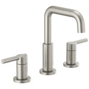 Faucet Nicoli Widespread Bathroom Faucet Brushed Nickel, Bathroom Faucet 3 Hole, Bathroom Sink Faucet, Drain Assembly, Stainless 35849LF-SS Faucet Nicoli Widespread Bathroom Faucet Brushed Nickel, Bathroom Faucet 3 Hole, Bathroom Sink Faucet, Drain Assembly, Stainless 35849LF-SS