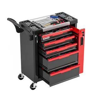 Tool Chest 5-Drawer | Rolling Tool Chest with Wheels/Side Drawer | Drawers Integrated Lockable | Tool Cart/Cabinet with Drawers for Garage Storage,Workshop | Safety Rounded Corner Anti-collision | Red Tool Chest 5-Drawer | Rolling Tool Chest with Wheels/Side Drawer | Drawers Integrated Lockable | Tool Cart/Cabinet with Drawers for Garage Storage,Workshop | Safety Rounded Corner Anti-collision | Red