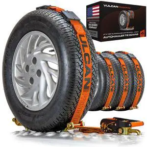 Autohauler Car Tie Down - Rolling Idler 3-Cleat - 120 Inch - 4 Pack - PROSeries - 3,300 Pound Safe Working Load Autohauler Car Tie Down - Rolling Idler 3-Cleat - 120 Inch - 4 Pack - PROSeries - 3,300 Pound Safe Working Load