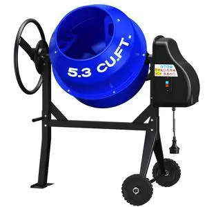 Cement Mixer 5.3 Cu.Ft. Portable Electric Poly Drum Concrete Mixer, MAX 750W 1HP Heavy Duty Power Cement Mixing Machine for Mortar, Stucco and Fodder Cement Mixer 5.3 Cu.Ft. Portable Electric Poly Drum Concrete Mixer, MAX 750W 1HP Heavy Duty Power Cement Mixing Machine for Mortar, Stucco and Fodder