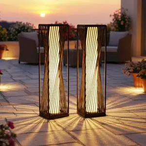 Solar Floor Lamp - 29.53" Outdoor Lights, Warm Glow, 8H Auto-On, Solar Floor Lamp Outdoor Waterproof for Garden & Patio (2 Pack) Solar Floor Lamp - 29.53" Outdoor Lights, Warm Glow, 8H Auto-On, Solar Floor Lamp Outdoor Waterproof for Garden & Patio (2 Pack)