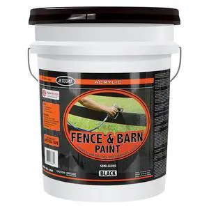 Farm Pride Acrylic Outdoor Fence and Barn Paint, Waterproof Exterior Paint for Wood Planks, Roofs, Concrete & More, 5 Gallon (Dries to a Semi-Gloss Black Finish) Farm Pride Acrylic Outdoor Fence and Barn Paint, Waterproof Exterior Paint for Wood Planks, Roofs, Concrete & More, 5 Gallon (Dries to a Semi-Gloss Black Finish)