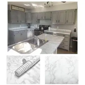 Kitchen White Marble Countertop Backsplash Update Peel and Stick Vinyl Wrap 36" x 180" Waterproof Self Adhesive Contact Paper Overlay Formica Laminate Removable Wallpaper 15ft Kitchen White Marble Countertop Backsplash Update Peel and Stick Vinyl Wrap 36" x 180" Waterproof Self Adhesive Contact Paper Overlay Formica Laminate Removable Wallpaper 15ft