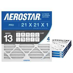 21x21x1 MERV 13 High Efficiency Pleated Air Filter, 12-Pack, Electrostatic AC Furnace HVAC Replacement, Captures Smoke Bacteria Allergy Dust Pollen Pet Dander (20.875x20.875x0.75) 21x21x1 MERV 13 High Efficiency Pleated Air Filter, 12-Pack, Electrostatic AC Furnace HVAC Replacement, Captures Smoke Bacteria Allergy Dust Pollen Pet Dander (20.875x20.875x0.75)