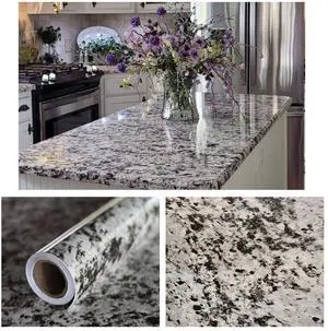 Vinyl Countertop Wrap 36" x 180" Self Adhesive Grey White Black Granite Contact Paper for Countertops Peel and Stick Backsplash Formica Laminate Sheet Vinyl Countertop Wrap 36" x 180" Self Adhesive Grey White Black Granite Contact Paper for Countertops Peel and Stick Backsplash Formica Laminate Sheet