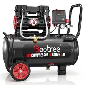 10 Gallon Ultra Quiet Air Compressor with Two Quick Couplers, 2HP MAX 115PSI Oil-Free Air Compressor Steel Tanks, 70dB Air Compressor with Wheels for Spray Painting, Auto Repair, Woodwork Nailing 10 Gallon Ultra Quiet Air Compressor with Two Quick Couplers, 2HP MAX 115PSI Oil-Free Air Compressor Steel Tanks, 70dB Air Compressor with Wheels for Spray Painting, Auto Repair, Woodwork Nailing