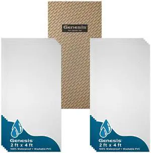 2ft x 4ft Stucco Pro White PVC Ceiling Tiles (10 Tiles) | Easy Drop-In Installation, Waterproof, Washable and Fire-rated 2ft x 4ft Stucco Pro White PVC Ceiling Tiles (10 Tiles) | Easy Drop-In Installation, Waterproof, Washable and Fire-rated
