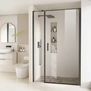 Framed Pivot Shower Door, Glass Shower Door in Matte Black, 52.5" to 54" W x 72" H, 5/16" Tempered Glass, Reversible Installation, Easy Setup Framed Pivot Shower Door, Glass Shower Door in Matte Black, 52.5" to 54" W x 72" H, 5/16" Tempered Glass, Reversible Installation, Easy Setup