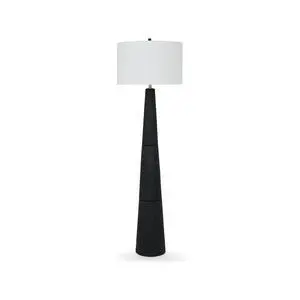 Hallburg Modern Textured Polyresin Floor Lamp with 3-Way Switch, Black Hallburg Modern Textured Polyresin Floor Lamp with 3-Way Switch, Black