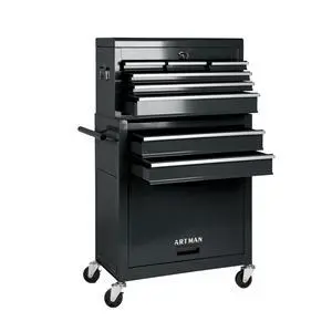 8-Drawer Rolling Tool Chest with Lockable Wheels, Sliding Drawers, Detachable Top & Adjustable Shelf Heavy Duty Tool Storage Cabinet for Garage, Workshop & Home Organization, Black 8-Drawer Rolling Tool Chest with Lockable Wheels, Sliding Drawers, Detachable Top & Adjustable Shelf Heavy Duty Tool Storage Cabinet for Garage, Workshop & Home Organization, Black