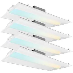 2x4 FT Center Basket LED Troffer Panel Light, 40/50/60W, 3 Color Options 3000K | 4000K | 5000K, Dimmable Drop Ceiling Lights, 5000/6250/7500 Lumens, Damp Rated, 120-277V, Premium (4 Pack) 2x4 FT Center Basket LED Troffer Panel Light, 40/50/60W, 3 Color Options 3000K | 4000K | 5000K, Dimmable Drop Ceiling Lights, 5000/6250/7500 Lumens, Damp Rated, 120-277V, Premium (4 Pack)