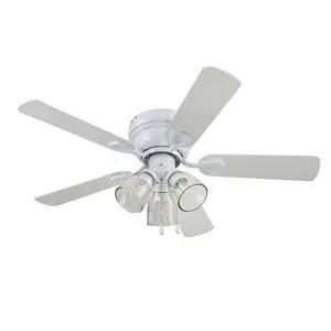 Ceiling Renton 42" White Indoor Fan with Clear 3 Light LED Multi Arm E26/B11 Bulb and Pull-Chains, Traditional Style, 5 Reversible Gray Oak Blades, 51438, 42 Inch Ceiling Renton 42" White Indoor Fan with Clear 3 Light LED Multi Arm E26/B11 Bulb and Pull-Chains, Traditional Style, 5 Reversible Gray Oak Blades, 51438, 42 Inch