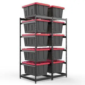27 Gallon Storage Bin Rack Organizer, Heavy-Duty Tote Storage Rack, 5-Tier Standing Storage Bin Shelves, 250 lb Capacity, Maximize Space for Garage, Warehouse, Utility, 2 Pack (Totes Not Included) 27 Gallon Storage Bin Rack Organizer, Heavy-Duty Tote Storage Rack, 5-Tier Standing Storage Bin Shelves, 250 lb Capacity, Maximize Space for Garage, Warehouse, Utility, 2 Pack (Totes Not Included)