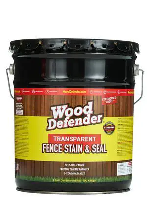 Transparent Fence Wood Stain and Seal in One, Oil-Based Penetrating Sealer, Professional-Grade, Long-Lasting, Weather-Resistant Protector, Redwood, 5-Gallon Transparent Fence Wood Stain and Seal in One, Oil-Based Penetrating Sealer, Professional-Grade, Long-Lasting, Weather-Resistant Protector, Redwood, 5-Gallon