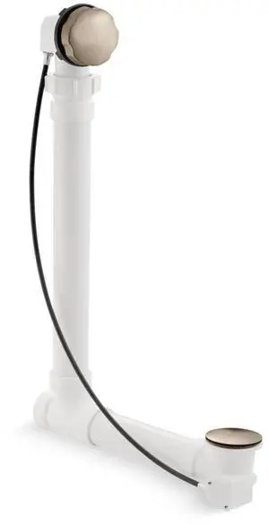 K-7213-2MB Clearflo 1 1/2" Bath Cable Drain with PVC Tubing, Vibrant Moderne Brushed Brass K-7213-2MB Clearflo 1 1/2" Bath Cable Drain with PVC Tubing, Vibrant Moderne Brushed Brass