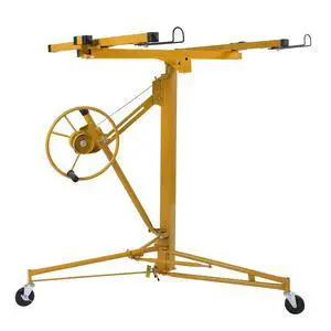 16 FT Drywall Lift Panel Rolling Hoist Jack Lifter Sheetrock, Drywall Lifting Construction Tools Caster Wheel with Adjustable Telescopic Arm, Yellow 16 FT Drywall Lift Panel Rolling Hoist Jack Lifter Sheetrock, Drywall Lifting Construction Tools Caster Wheel with Adjustable Telescopic Arm, Yellow
