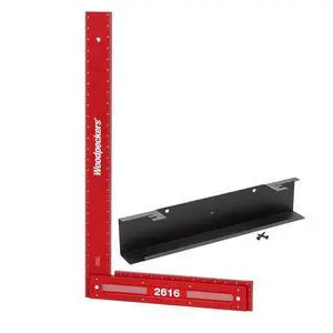Precision Woodworking Square, 26 Inch, Aluminum, USA Made, Feature Packed Square, Self Standing, Shoulder Lip, Laser Engraved Scales Precision Woodworking Square, 26 Inch, Aluminum, USA Made, Feature Packed Square, Self Standing, Shoulder Lip, Laser Engraved Scales