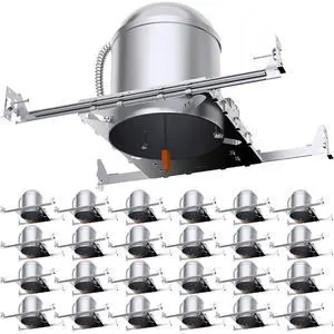 Sunco 24 Pack 6 Inch Recessed Lighting Housing Can, New Construction, Air Tight, Ceiling, 120-277V, Hard Wired, TP24 Connector, Easy Install, Wet Rated, IC Rated, UL Sunco 24 Pack 6 Inch Recessed Lighting Housing Can, New Construction, Air Tight, Ceiling, 120-277V, Hard Wired, TP24 Connector, Easy Install, Wet Rated, IC Rated, UL