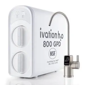 H2O 800 GPD, Reverse Osmosis Under Sink, Tankless Water Purifier, Home Kitchen Drinking Water Filtration TDS System with 8-Stage Filter NSF/ANSI 42, 58 & 372 Certified, Smart LED Faucet H2O 800 GPD, Reverse Osmosis Under Sink, Tankless Water Purifier, Home Kitchen Drinking Water Filtration TDS System with 8-Stage Filter NSF/ANSI 42, 58 & 372 Certified, Smart LED Faucet