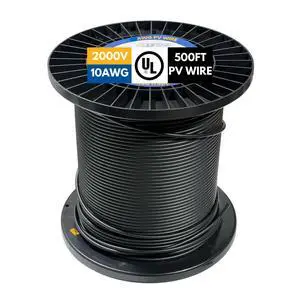 SSS 2000V UL 4703 Solar PV Wire 500FT, 10AWG (6mm²) Dual Sheath, 100% Pure Copper UL Listed, 2KV, Weatherproof, UV & Direct Burial Rated Commercial Grade Cable (Black, 500 Feet, 10 Gauge) SSS 2000V UL 4703 Solar PV Wire 500FT, 10AWG (6mm²) Dual Sheath, 100% Pure Copper UL Listed, 2KV, Weatherproof, UV & Direct Burial Rated Commercial Grade Cable (Black, 500 Feet, 10 Gauge)